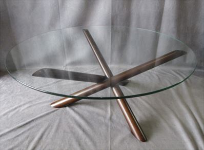 ガラス丸テーブル
